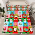 thumbnail image 2 of Castle Fairy Cartoon Santa Claus Snowman Twin Sheet Sets 3pcs for Kids Child,Xmas Penguin Deer Twin Fitted Sheet Microfiber,Merry Christmas Breathable Flat Sheet,Geometric Plaid Room Decor, 2 of 7