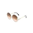 thumbnail image 6 of Half Frame Oversize Rhinestone Round Sunglasses, 6 of 7