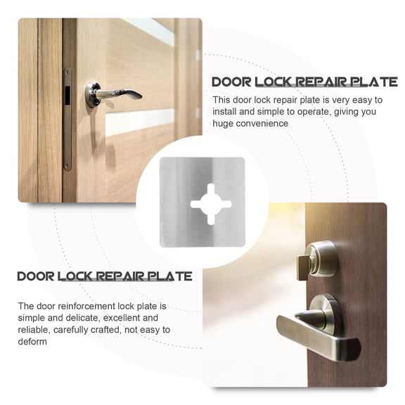 OFFIGAM 4Pcs Square Stainless Steel Door Repair Plate for Metal Door Home Gap Filling 10.5x3.9in