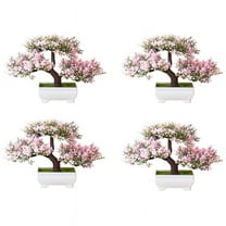 4X Artificial Plants Bonsai Small Tree Pot Fake Plant Flowers Potted Faux Bonsai A