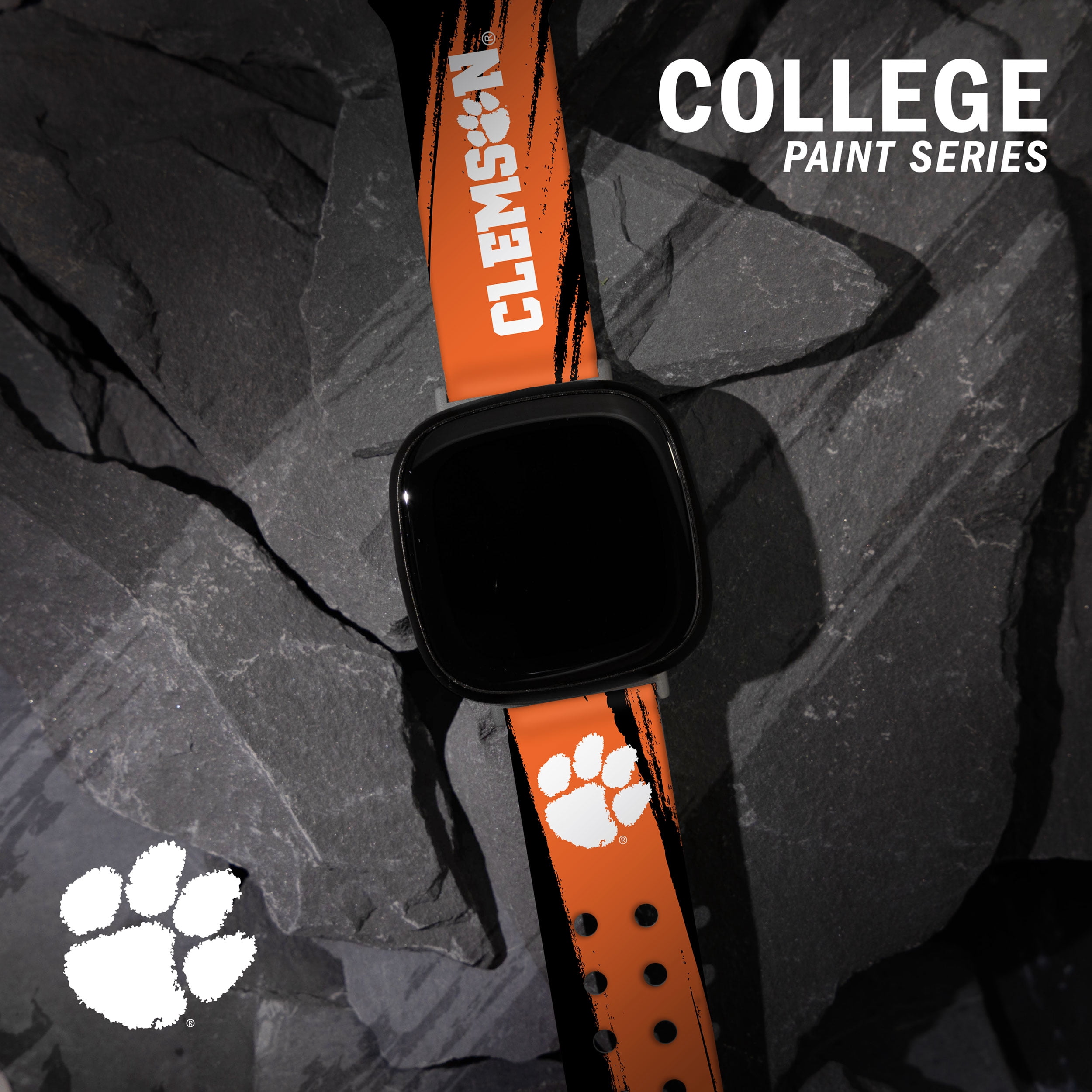 Tigers HD Paint Stripe Unisex Watch Band for FitBit Versa 3 & Sense (Short)