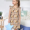 thumbnail image 4 of Balery Cute Puppy Camisón de princesa para niñas, pijama de algodón con mangas abullonadas, suave y bonito.-Large, 4 of 6