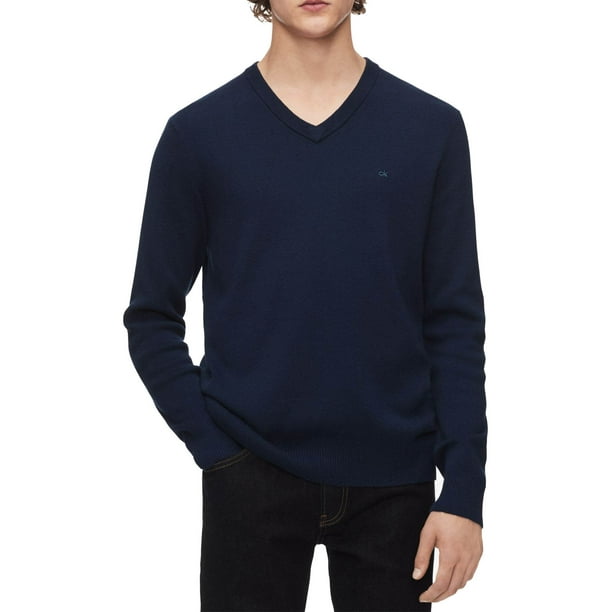 te binden Vertrappen Higgins Calvin Klein Men's Ribbed Trim V-Neck Pullover Sweater Navy Size XL -  Walmart.com