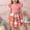 Pink, variant on Fatuov Girls A-Line Dress Crew Neck Loose Fit Bohemian Dress for Holiday Cute Print Flutter Sleeve Summer Dress Size 7 Years