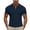 Navy, variant on APEXFWDT Men's Ribbed Henley Shirt Short Sleeve Lapel Color Block Shirt Casual Fashion Golf Top for Summer Sports,L,Navy