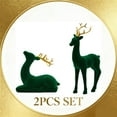 thumbnail image 2 of Christmas Elk Decoration Set – Standing & Lying Elks, Plush Flocked Material, Elegant Tabletop Decor for Holiday Home Decor, 2 of 9