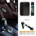 thumbnail image 4 of Yuyamidu Panda Car Seat Cover for Sedan SUV Moon Steering Wheel Cover Seatbelt Pads Blue Flower Handbrake Cover Gear Shift Knob Cover Trash Can Armrest Cover Rearview Mirror Cover Coasters, 14 Pack, 4 of 7