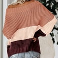 thumbnail image 4 of Duoif Sweaters for Women Trendy Women's Long Sleeve Neck Loose Panel Color Knit Pullover Sweater Women's Sweaters Womens Tops Pink S, 4 of 4