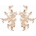 thumbnail image 6 of 2Pcs Beaded Pearl 3D Flower Embroidery Lace Appliques Motif Decorative Floral Sew on Patches for DIY Wedding Bridal Dress Embellishments Party Gown Clothing Jeans Backpack Sewing Crafts Bisque, 6 of 9