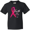 thumbnail image 3 of Inktastic Faith Over Fear Breast Cancer Awareness with Pink Ribbon Youth T-Shirt, 3 of 5