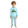 thumbnail image 3 of 3-4Years Child Boys Tractor Graphic Long Sleeve Pajama Set,2-Piece Sleepwear Loungewear for Fall Winter, 3 of 9