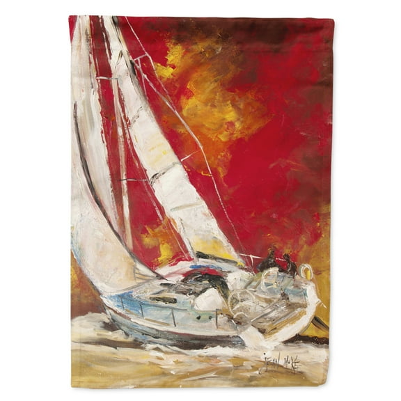 Carolines Treasures JMK1154GF Red Sailboat Flag Garden Size  Small multicolor