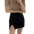 thumbnail image 1 of Sonbest SummerBodycon Falda Sweet Fashion Side Split Falda de cintura alta Mujeres New Slim Mini Faldas Bottom Black S Inevent SH1104-306, 1 of 6
