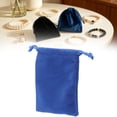 thumbnail image 2 of Jewellery Bags, Flock Velvet Jewellery Pouches, Portable Drawstring Pouch, Small Jewellery Bags Pouches for Wedding, Party, Valentine'S Day, Anniversary, Father's Day Home Gifts, 1Pc(Blue,3.5x2.7"), 2 of 9