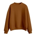 thumbnail image 6 of FASHOFT Crew Neck Sweatshirt For Women Oversized Long Sleeve Solid Comfy Pullover Basic Hoodie Fall Outfits Brown XXL, 6 of 6