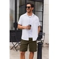 thumbnail image 4 of COOFANDY Mens 9" Inseam Premium Twill Cargo Shorts Cotton Stretch Waist Casual Work Shorts with 5 Pockets, 4 of 6