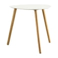 thumbnail image 1 of Pemberly Row Table d'Appoint Triangulaire Moderne en Bois Blanc Piano, 1 of 6