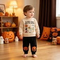 thumbnail image 5 of yboeqw 2Pcs Baby Boy Fall Clothes Infant Toddler Outfits Set Long Sleeve Letter Print Shirt Tops Pant Set Beige,Size 12-18 Months, 5 of 6