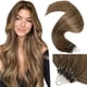 thumbnail image 1 of Extensiones de cabello Laavoo Microlink, extensiones de cabello humano con microbucles, balayage, de castaño claro a castaño dorado, 50 g, 50 unidades, 18 pulgadas, 1 of 1