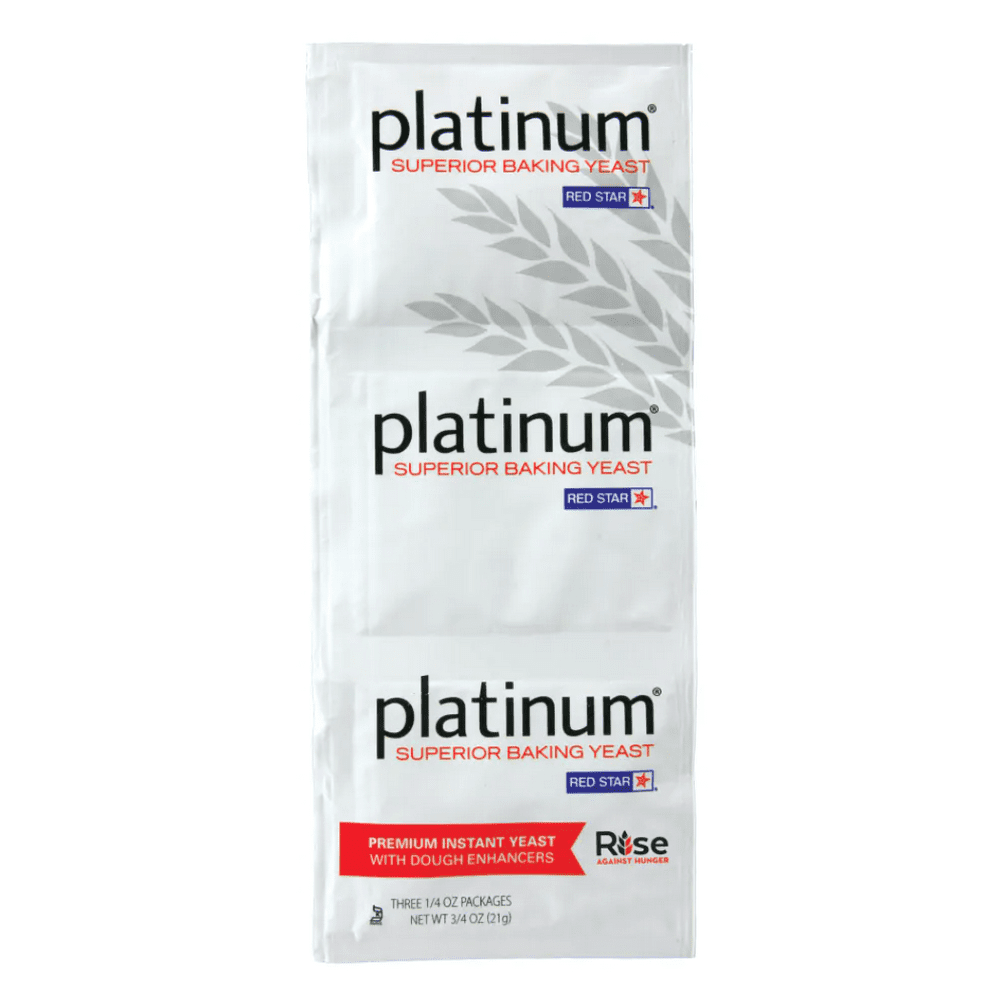 Red Star Platinum Yeast, Premium Instant, with Dough Enhancers three
