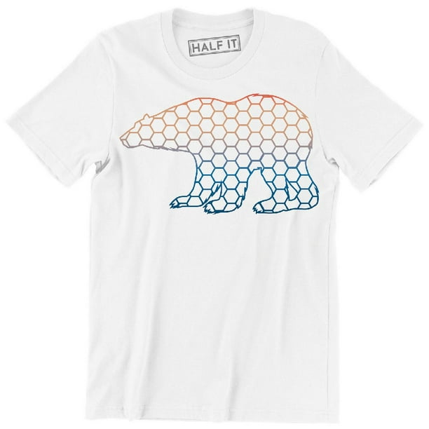 Polar Bear Hexagons in Rainbow Colors Beautiful Animal Geometric T-Shirt - Polar Bear Hexagons in Rainbow Colors Beautiful Animal Geometric T-Shirt -