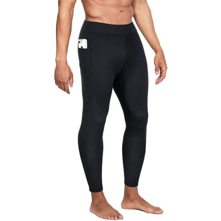 

Molutan Men Hot Neoprene Sauna Sweat Pants Slimming Body Shaper for Weight Loss Hot Thermo Leggings Workout Pants(Black L)