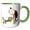 Green/White, variant on 3drose, Cute Funny Unique Basset Hound Dog Using Leaf Blower, 11oz Mug