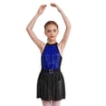 thumbnail image 3 of YONGHS Kids Girls Sequins Ballet Dance Dress Latin Salsa Samba Rumba Cha Cha Dance Outfits Royal Blue 14, 3 of 7