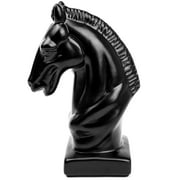 Mainstays 6.7"  Glossy Black Horse Ceramic Decorative Figurine Statue Table Decor Animal Sculpture