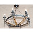 thumbnail image 5 of Wrought iron chandelier lights - Rustic chandelier - Chandelier lighting - Ceiling lights - Iron chandelier - Wood chandelier, 5 of 6
