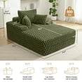 thumbnail image 2 of COOLHUT 46.7" W Oversized Floor Chaise Lounge Chair Sofa with Cup Holders, Cloud Plush Floor Sofa Bed Upholstered Deep Seat Sleeper Reading Chair Couch for Living Room, No Assembly, Olive Green, 2 of 8