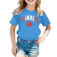 thumbnail image 4 of T-shirt à Manches Courtes pour Filles Fête du Canada Été Col Rond Coupe Décontractée Basique, 4 of 4
