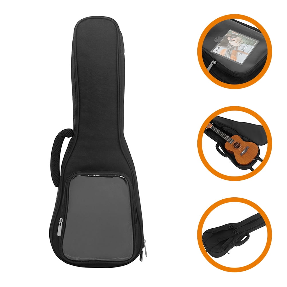 PTOOTP Black Padded Ukulele Case with Protective Cushion, Musical Instrument Storage Bag for Travel and Daily Use