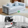 thumbnail image 4 of Miniyam 4 in 1 Convertible Floor Sofa Bed, Chenille Floor Couch with Armrest, Pillow for Living Room, Sky Blue, 4 of 8