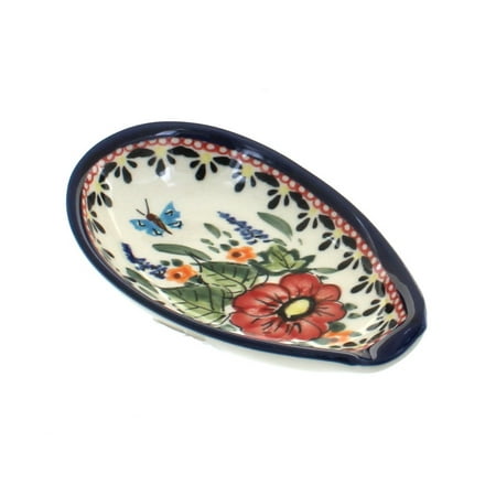Polish Pottery Floral Butterfly Small Spoon Rest - Walmart.com