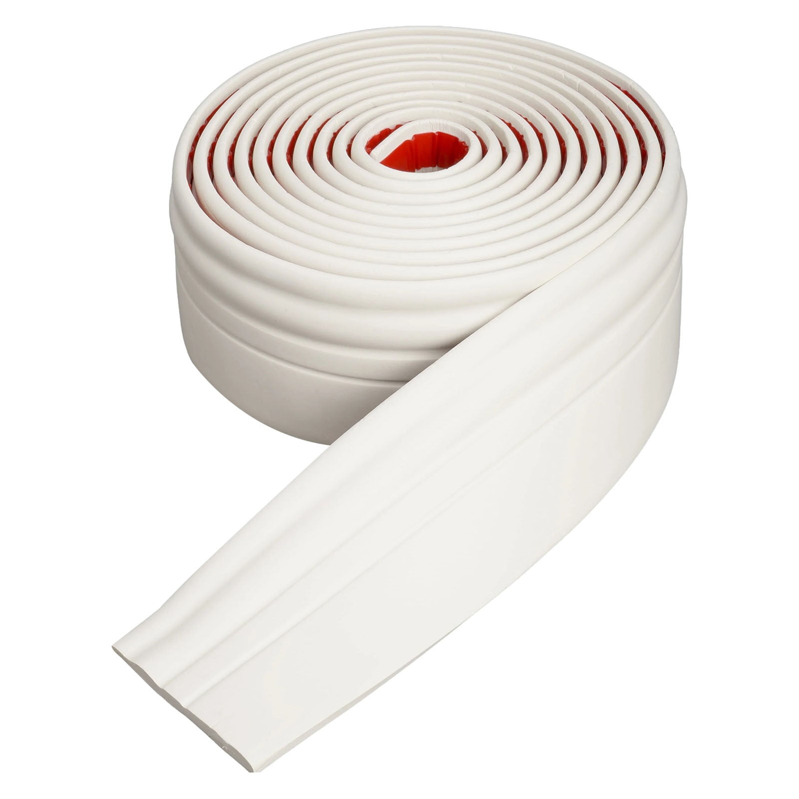 Flexible Peel and Stick Baseboard Molding Trim, 16.4 Ft Self Adhesive Wall Edge Guard, Easy to Clean Waterproof Floor Corner Protector for Home Kitchen Bathroom, White