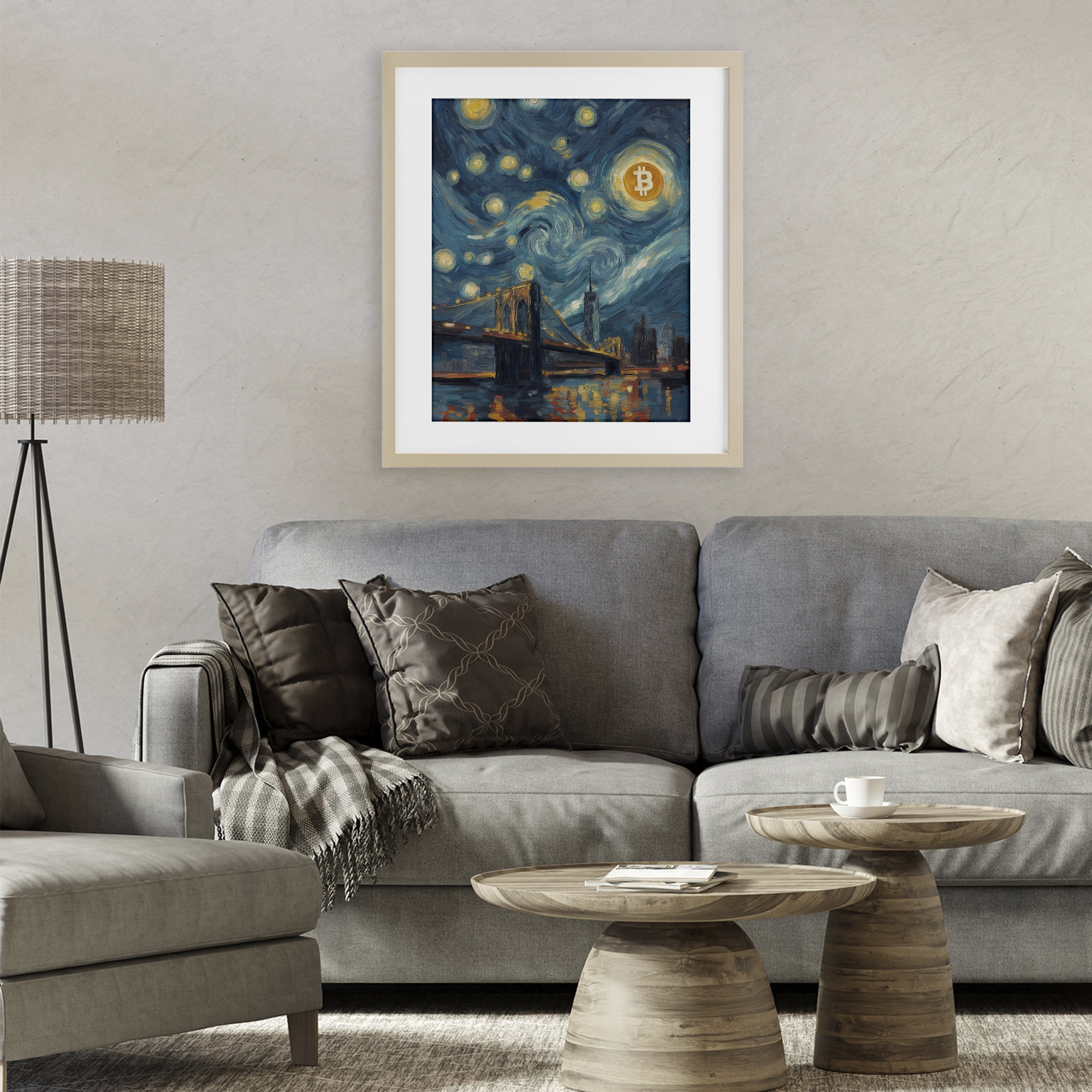 Stupell Industries Iconic Blockchain Moonlight Birch Framed Print Under Glass, design by Svetlana Aleynikova