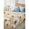 thumbnail image 4 of White Dandelion King Size Flat Sheet, Wrinkleproof & Fadeproof Cooling Flat Bed Sheet Only, Country Botanical Floral Flowers Plants Breathable Soft Bedding Top Sheets 105 x 98 Inches, 4 of 8