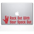thumbnail image 1 of The Decal Guru Rock Out avec Spock Autocollant Vinyle Autocollant, 15" MacBook Pro (2015 et Modèles Plus Anciens), Rouge (1348-MAC-15P-DR), 1 of 1