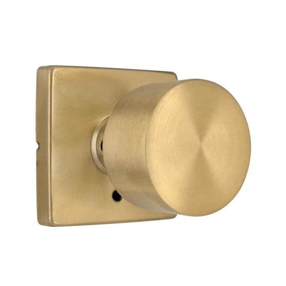 Ridgeway Brushed Gold Privacy Bed/Bath Door Knob with Square Rose