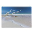 thumbnail image 1 of Cacun Cutting Board, Gentle Waves Hitting the Coastline with an Algae Covered Tree Trunk, Decorative Tempered Glass Cutting and Serving Board, in 3 Sizes, by Ambesonne, 1 of 2