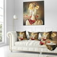 thumbnail image 3 of Designart Girl with Surreal Hat - Abstract Portrait Throw Pillow - 16x16, 3 of 5