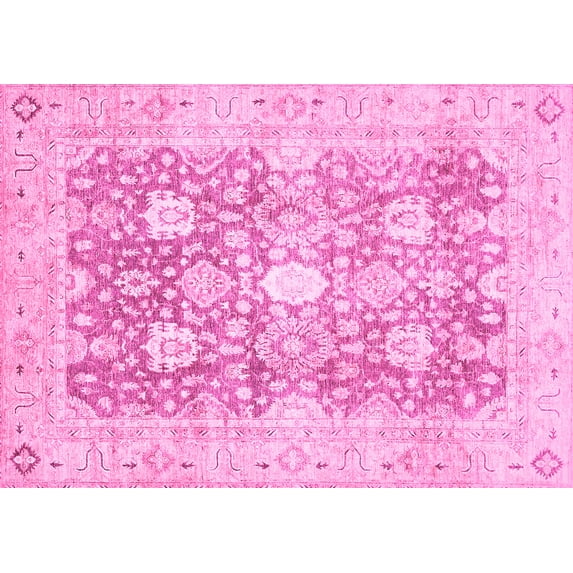 Ahgly Company Indoor Rectangle Abstract Pink Modern Area Rugs, 2' x 4'