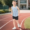 thumbnail image 5 of Shining Blue Stripes with Shells Stars Vest Undershirt Tank Top Sleeveless Quick Dry 3T, 5 of 7