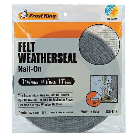 Frost King S214/17H 17 ft. Draft Seal, Gray