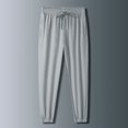 thumbnail image 3 of Aayomet Men Sweatpants Loose Ice Silk Solid Sports Leggings (Gray, XL), 3 of 5