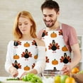thumbnail image 3 of Happy Thanksgiving Turkey Fall Pumpkin Apron-Garden Aprons for Women with Pockets-Cotton Linen Waterproof Kitchen Cooking Gardening Aprons Adjustable for Kitchen,Cooking,BBQ and Salon 33"x27", 3 of 7