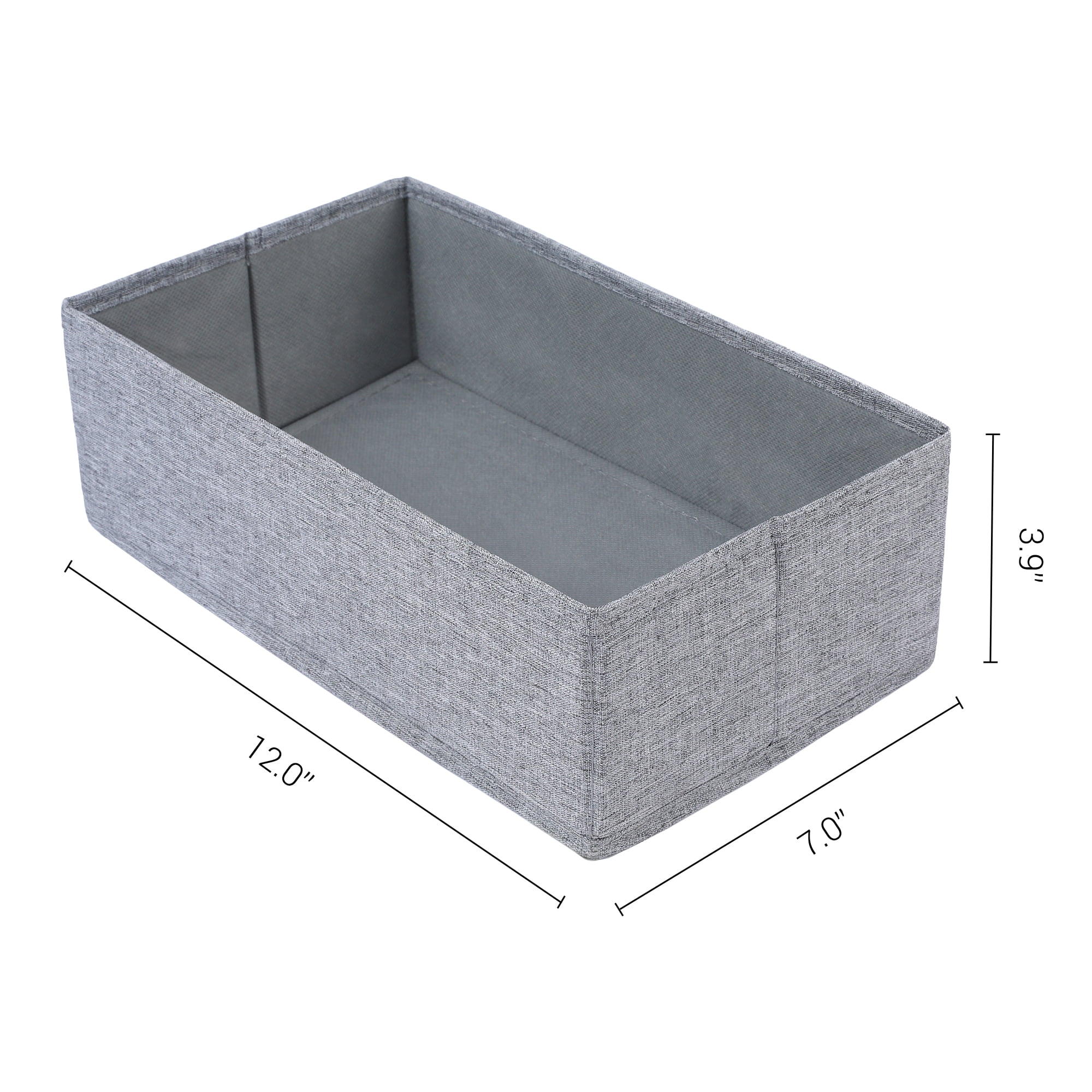 Unique Bargains Fabric Collapsible Storage Bin for Closet Organizers Gray 12"x7"x3.9"