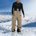 thumbnail image 2 of QATAINLAV Mens Snowboard Bibs Overalls Insulated Baggy Ski Pants Winter Waterproof Windproof Jumpsuits for Sports Snow Skiing, Khaki, M, 2 of 10