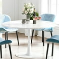 thumbnail image 4 of Cvortll Round Dining Table, 42 inch Tulip Table Pedestal Dining Table, Round Pedestal Table for Mid-Century End Table Coffee Office Living Room Table, White, 4 of 15
